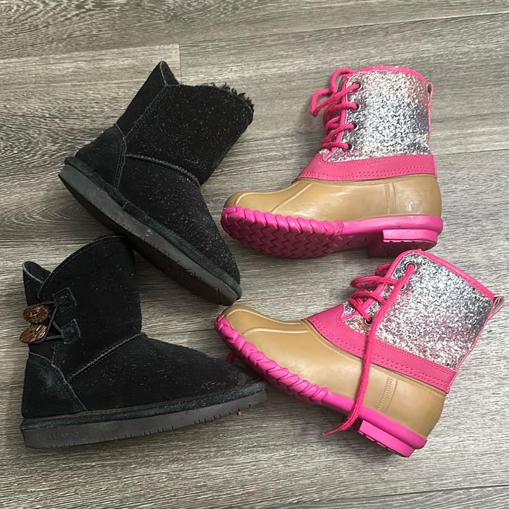 2 pair girls boots size 11-10